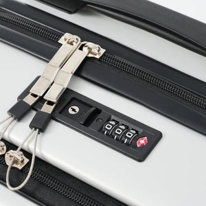 English Elm Front Access Hardside 3 Piece Travel Set with Usb Port Spinner Wheels and Tsa Lock Grey+White N732P326130D