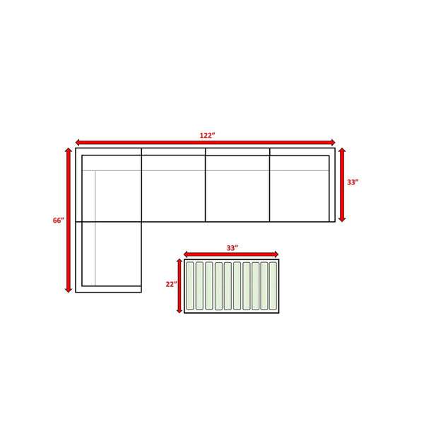 English Elm 4-Person Curved-Arm Wicker Outdoor Sectional Set With Plush Cushions For Stylish Alfresco Lounging B120S00259