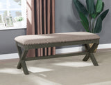 OSP Home Furnishings Monte Carlo Bench Grey, Antique Grey base