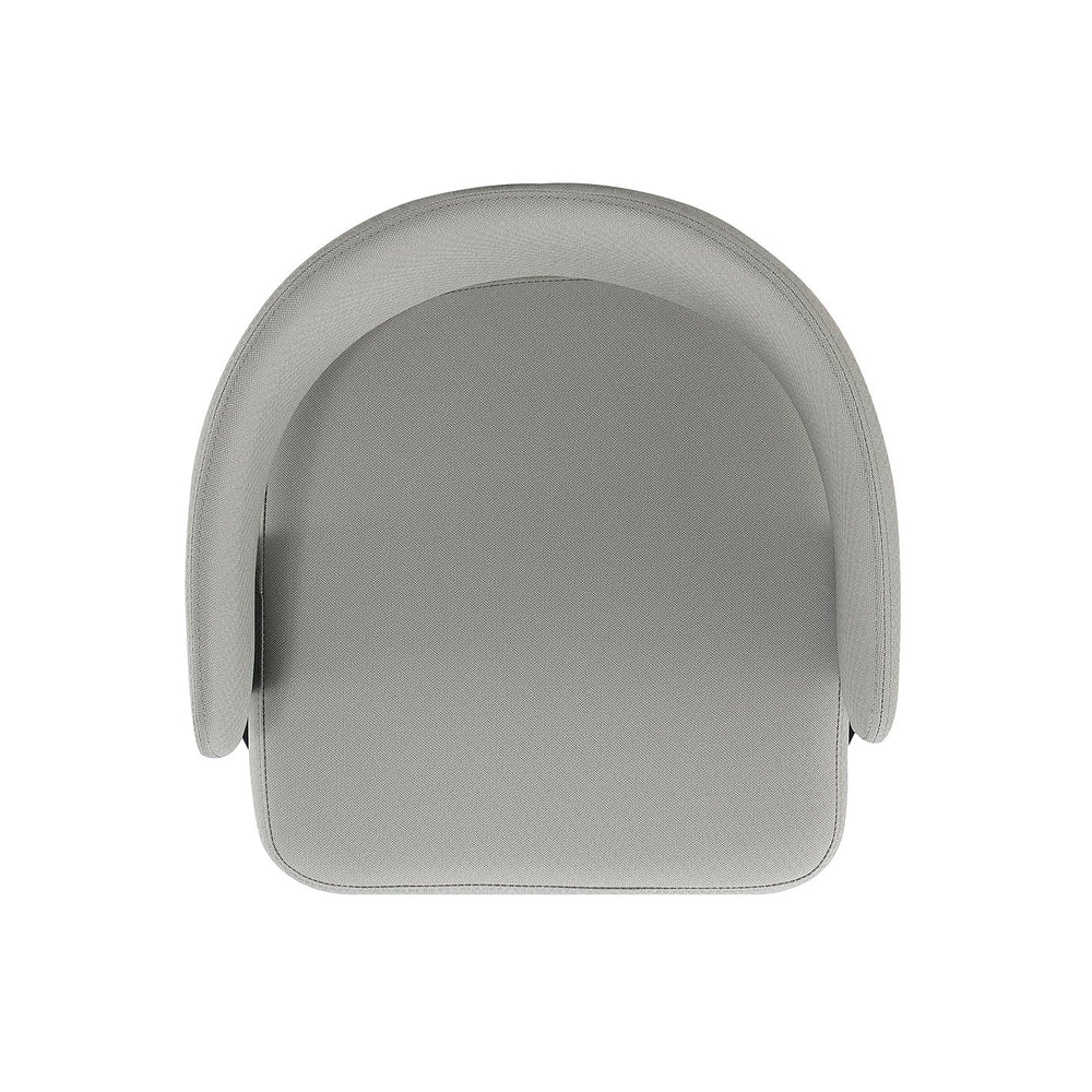 English Elm Luce Metal Textured Vegan Leather Dining Chair with Curved Back, Foam Seat, Commercial Grade Durability Stone Gray B365P397721