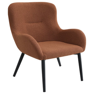 English Elm Luna Rust Upholstered Chair with Curved Mid-Century Silhouette, Plush Textured Fabric & Comfort Trim B062P299844