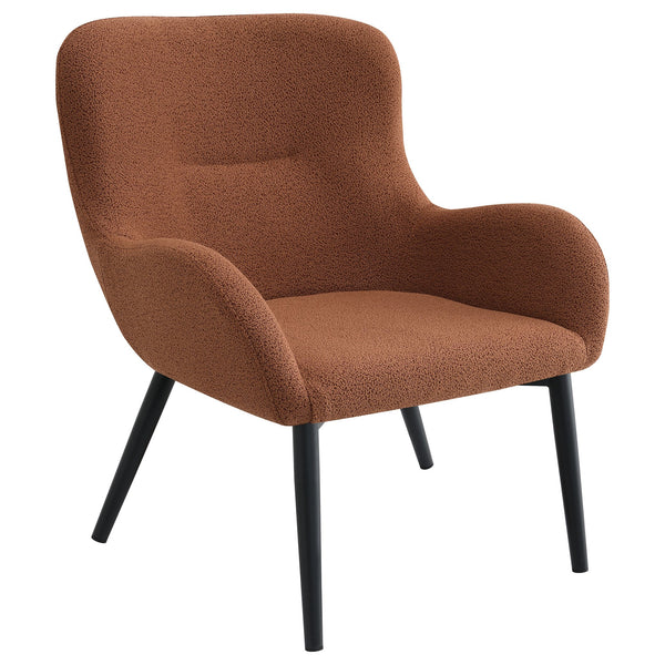 English Elm Luna Rust Upholstered Chair with Curved Mid-Century Silhouette, Plush Textured Fabric & Comfort Trim B062P299844