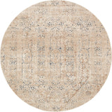 Unique Loom Chateau Quincy Machine Made Abstract Rug Beige, Brown/Navy Blue 8' 0" x 8' 0"