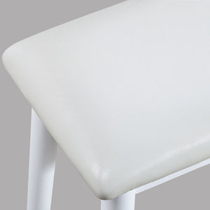 English Elm 3pc Vanity Set with LED Mirror and Cushioned Stool, Gold-Accented Handles, Sleek Modern Dressing Table White 21.75 L x 33.25 W x 13.5 H B011P378511