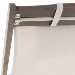 English Elm Christopher Knight Home® - NIKKI Sling Chair with Head Pillow — Portable Wood Frame Beach & Pool Lounger, Durable Polyester Fabric Beige+Grey 57 L x 26.75 W x 8.25 H 60059.00EU