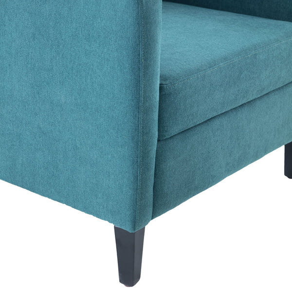 English Elm Living Retro Accent Armchair with Tufted Buttons, Plush Lumbar Support, Durable FSC Wood Frame, Upholstered Comfort Teal W2975P223174