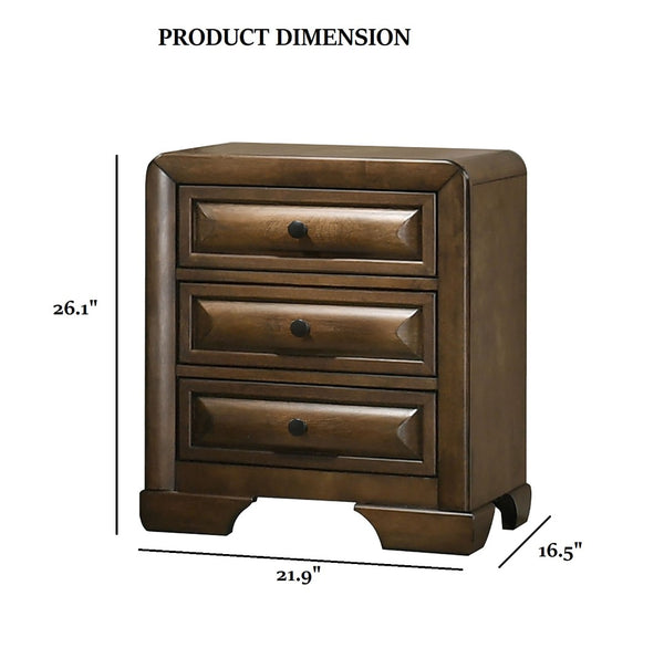 English Elm Light Gray Contemporary Nightstand Solid Rubberwood Dovetail Drawer Bedroom Storage B2741P435293