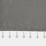 Madison Park Emilia Transitional Lightweight Faux Silk Valance With Beads MP41-6560 Charcoal