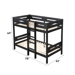 English Elm Ekko Twin/Twin Bunk Bed in Black Finish – Sturdy Pine Composite, 330 lb Capacity, Easy Assemble B2726S00330