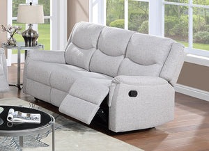 English Elm Modern 3 Piece Reclining Living Room Set Burlap Fabric Plush Seating Manual Control B011S02344
