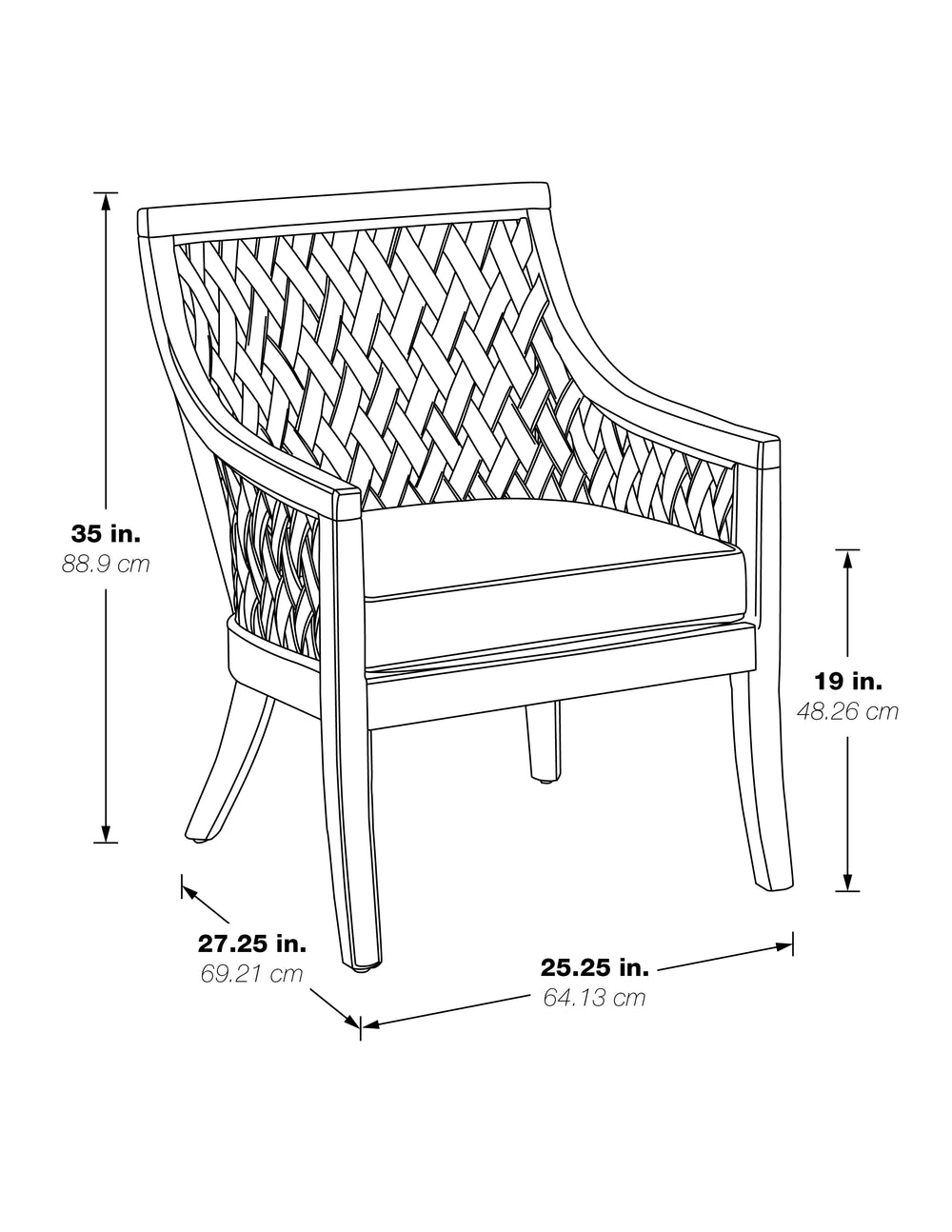 OSP Home Furnishings Plantation Lounge Chair Black