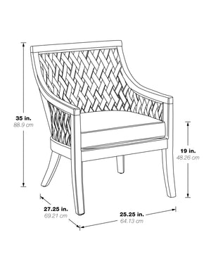 OSP Home Furnishings Plantation Lounge Chair Grey