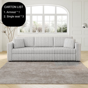 English Elm 106.3" Soft Modular 3-Person Sofa - Plush Comfort With Hidden Storage & Modern Style For Any Room W1767S00009
