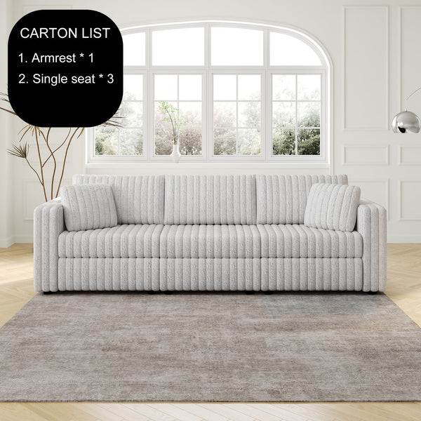 English Elm 106.3" Soft Modular 3-Person Sofa - Plush Comfort With Hidden Storage & Modern Style For Any Room W1767S00009
