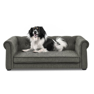 English Elm Elegant Rectangle Pet Bed Elevated Dog Sofa for Medium-Large Breeds, Modern Durable 100lb Capacity Plush Comfort 40.5x23.5x15" Dark Gray W487P189544