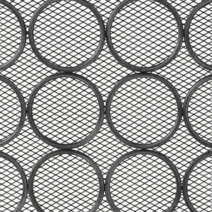 English Elm Christopher Knight Home® - FIRE Three-Panel Iron Firescreen Black Silver — Foldable Mesh Spark Guard with Chic Circular Pattern, 30" H 65179.00BLKSILV