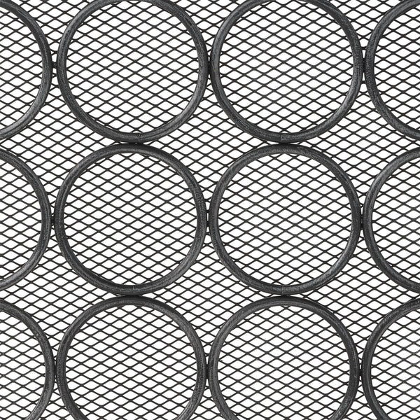 English Elm Christopher Knight Home® - FIRE Three-Panel Iron Firescreen Black Silver — Foldable Mesh Spark Guard with Chic Circular Pattern, 30" H 65179.00BLKSILV