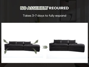 English Elm Modern Minimalist Modular Sectional Sofa - Versatile Upholstered Cloud Couch With Right Chaise In Black W2959S00012