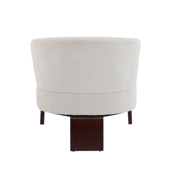 English Elm Christopher Knight Home® - Modern Accent Chair with Curved Round Back and Wooden Legs — Mid-Century Comfort, Compact & Durable Beige N767P266888E