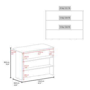 English Elm Wenge Modern Kitchen Island with White Contrast, Ample Storage, Melamine Finish, Stylish 47" wide B062P402102