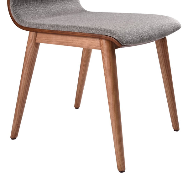 English Elm Robin Mid-century Upholstered Dining Chairs with Tapered Walnut Legs Set of 2 B2736P464880