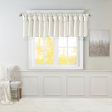 Madison Park Emilia Transitional Lightweight Faux Silk Valance With Beads MP41-4453 White