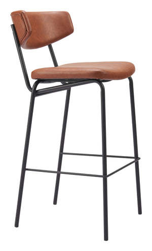 Charon Barstool - Set of 2 Vintage Brown 110260 Zuo Modern