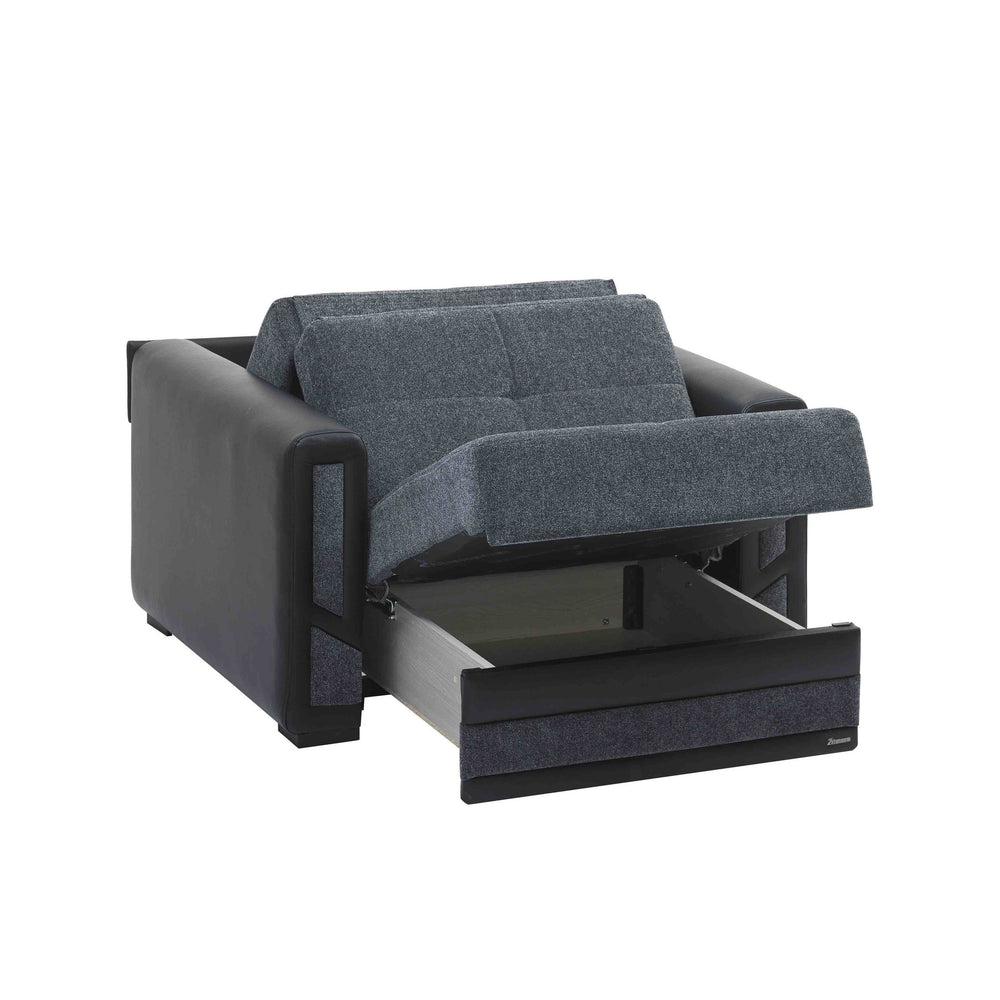 English Elm PrimeNest PulseCraftmax Upholstered Convertible Armchair with Storage, Chenille Comfort & Space-Saver Gray B030P286229