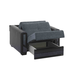 English Elm PrimeNest PulseCraftmax Upholstered Convertible Armchair with Storage, Chenille Comfort & Space-Saver Gray B030P286229