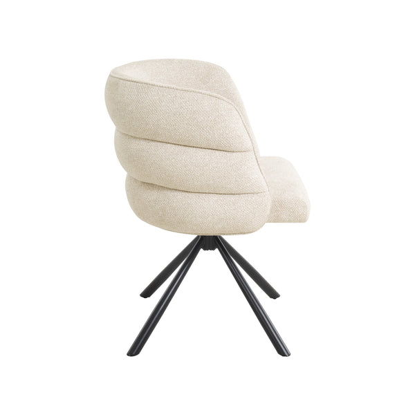 English Elm 270° Swivel Mid-Century Modern Upholstered Desk Chairs Set of 2 with Thick Cushion & Metal Base Beige W757P281146