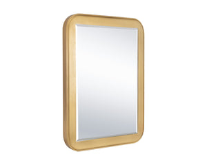 Sunpan Topanga Wall Mirror - Luxurious Gold Foil Wood Frame with Beveled Edge, Perfect for Home Decor!
