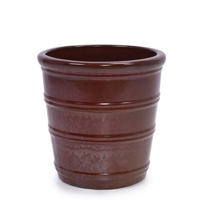 English Elm 3 Pieces Ceramic Flowerpot Set - Handcrafted Modern Planters In Bean Paste Red For Home & Garden W3273P321532