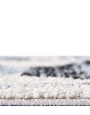 Unique Loom Aramis Maxi Machine Made Tribal Rug Blue, Black/Ivory/Gray 7' 10" x 7' 10"