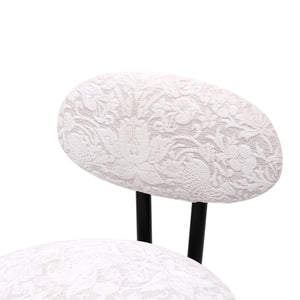 English Elm Round Floral Print Bar Stools Set of 2 - Black Metal Counter Seating, Padded Water-Resistant Cushions, Footrest, 27.95" Seat Height, Modern Durable Design W1757P268901