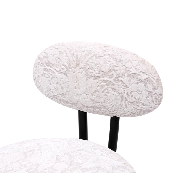 English Elm Round Floral Print Bar Stools Set of 2 - Black Metal Counter Seating, Padded Water-Resistant Cushions, Footrest, 27.95" Seat Height, Modern Durable Design W1757P268901