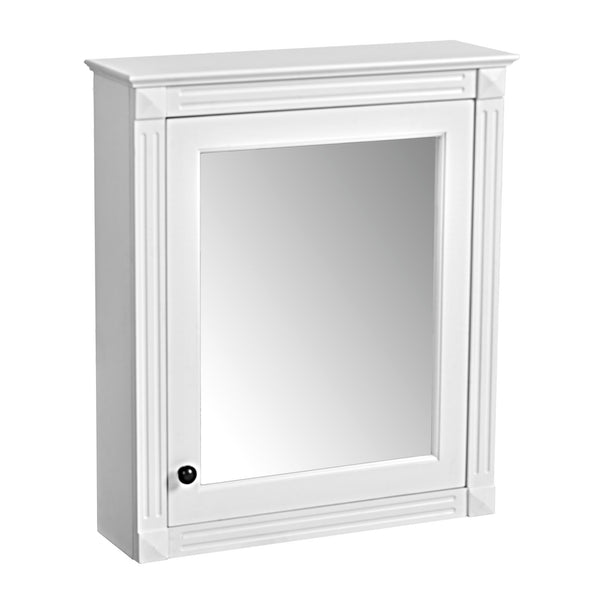English Elm 24'' 24'' Wall Mounted Bathroom Mirror Cabinet with Adjustable Shelves, Space-Saving Modern Storage Solution White N710P195492K