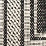 Nourison Horizon Indoor/Outdoor HOZ03 Machine Made Power-loomed Solid Border Indoor/Outdoor Modern Outdoor Rug Black, Black 88% Polypropylene,12% Polyester 841491128152