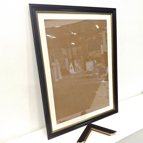 English Elm 24x32 Solid Wood Picture Frame with Replaceable Canvas, Organic Acrylic Glass, Elegant Wall Art Decor Black T3976P383250