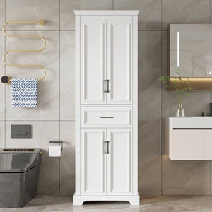 English Elm 70.8" Freestanding Bathroom Vanity with Soft-Close Doors, Adjustable Shelves, Anti-Tip Safety & Sleek Handles N729P335558K