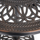 Christopher Knight Home® - Noble House - Hannah Outdoor Iron Shiny Copper Cast Bar Table