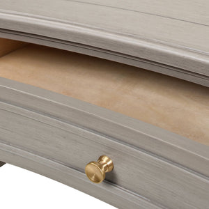 English Elm Jennifer Taylor Home - Dauphin Elegant 5-Drawer Executive Desk In Grey Cashmere With Gold Accents For Stylish Workspaces B2719P238476