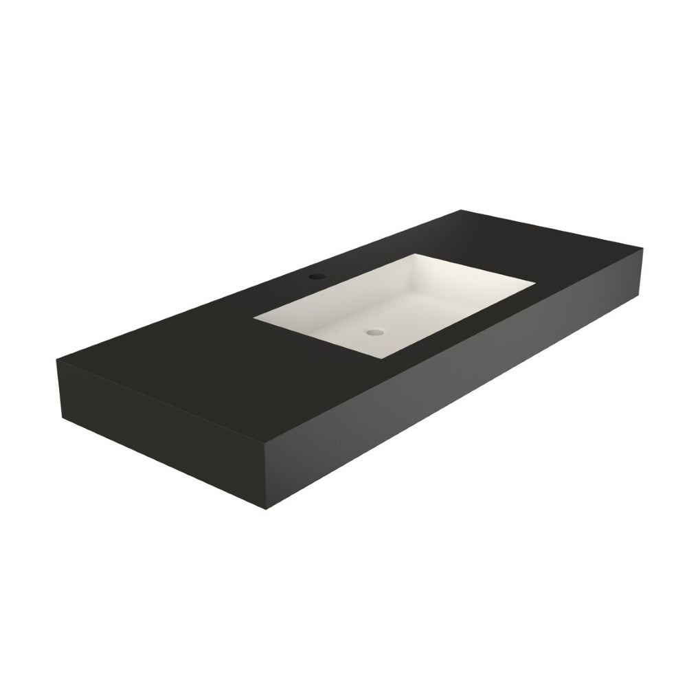 English Elm Inner White Solid Surface Basin with Matte Black Exterior for Modern Bathrooms T3785P491211