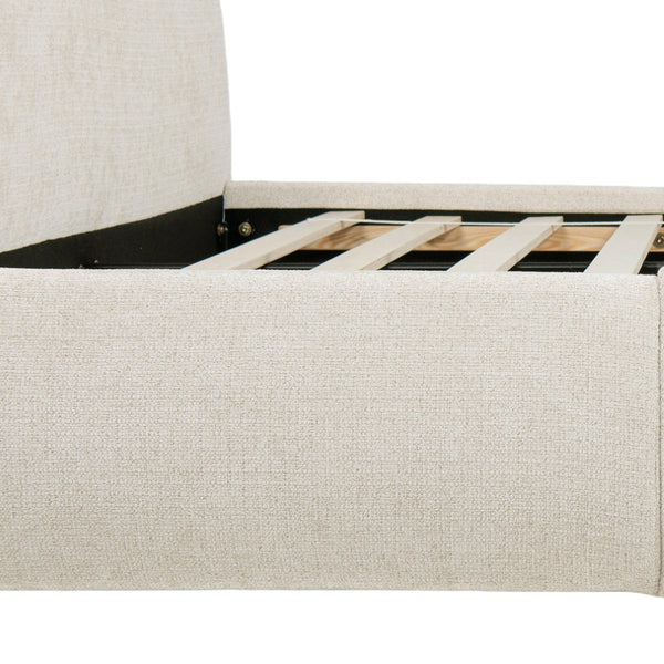 English Elm Archie Puffy Arch Headboard Queen Platform Bed Chenille Upholstered Minimalist Frame B2719P479035