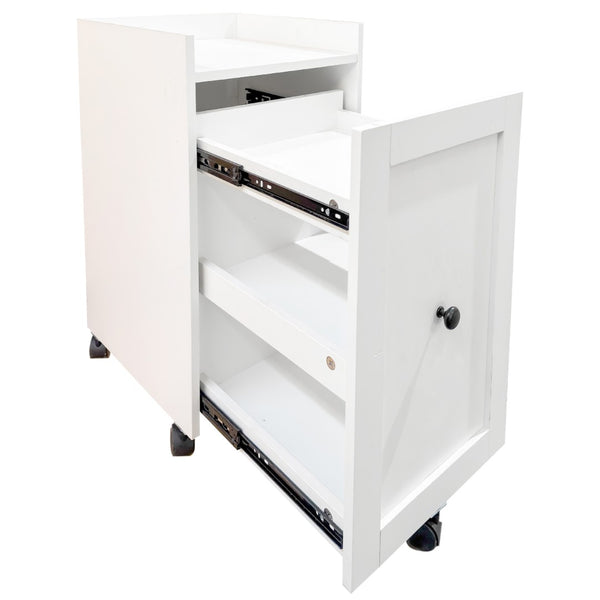 English Elm Organizer Rolling Three Tier Pantry Storage Cabinet with Wheeled Base Slim Fit W331P379769