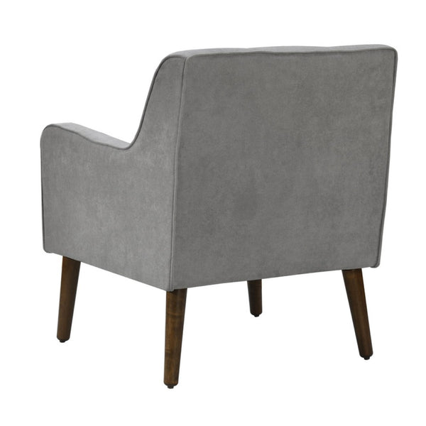 English Elm Ruggiero Button Tufted Mid Century Armchair Woven Fabric Walnut Tapered Legs B2749P413359