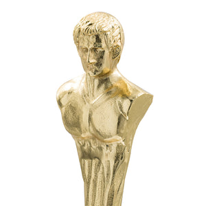 English Elm 5.5X5.5X32" Elegant Gold Roman Statue On White Marble Base - Timeless Decor For Modern Spaces W2078P172357