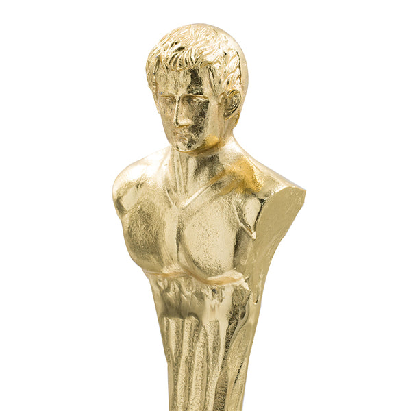 English Elm 5.5X5.5X32" Elegant Gold Roman Statue On White Marble Base - Timeless Decor For Modern Spaces W2078P172357