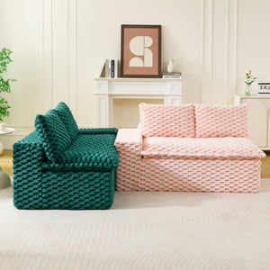 English Elm Luxury Color-Block Turtle Velvet Sofa – Versatile Modular Design For Cozy Living Room Comfort & Style W3371S00049