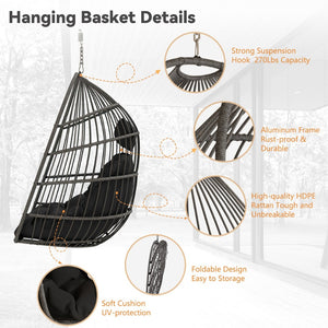 English Elm Outdoor Egg Swing Chair With Removable Cushions - Stylish, Weather-Resistant, And Easy Storage! W2500P364233-GIGA