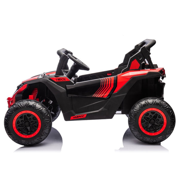 English Elm 24v Two Seat Kids Electric Utv with Parental Remote Suspension Off Road Ride On Red W1578P184803
